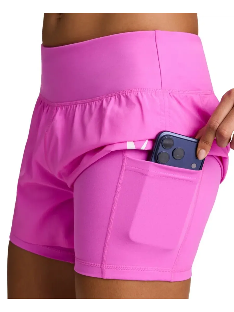 Женские шорты для бега Interlock Pull-On Running Shorts Reebok — изображение 4 из 6, розовый