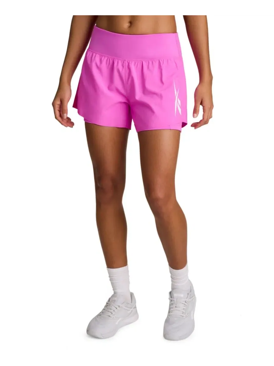 Женские шорты для бега Interlock Pull-On Running Shorts Reebok — изображение 6 из 6, розовый