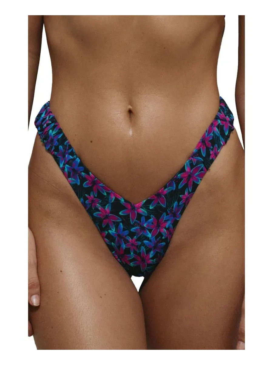 Плавки бикини с высокой посадкой Ivy Bottom Bright Swimwear — изображение 3 из 3, синий