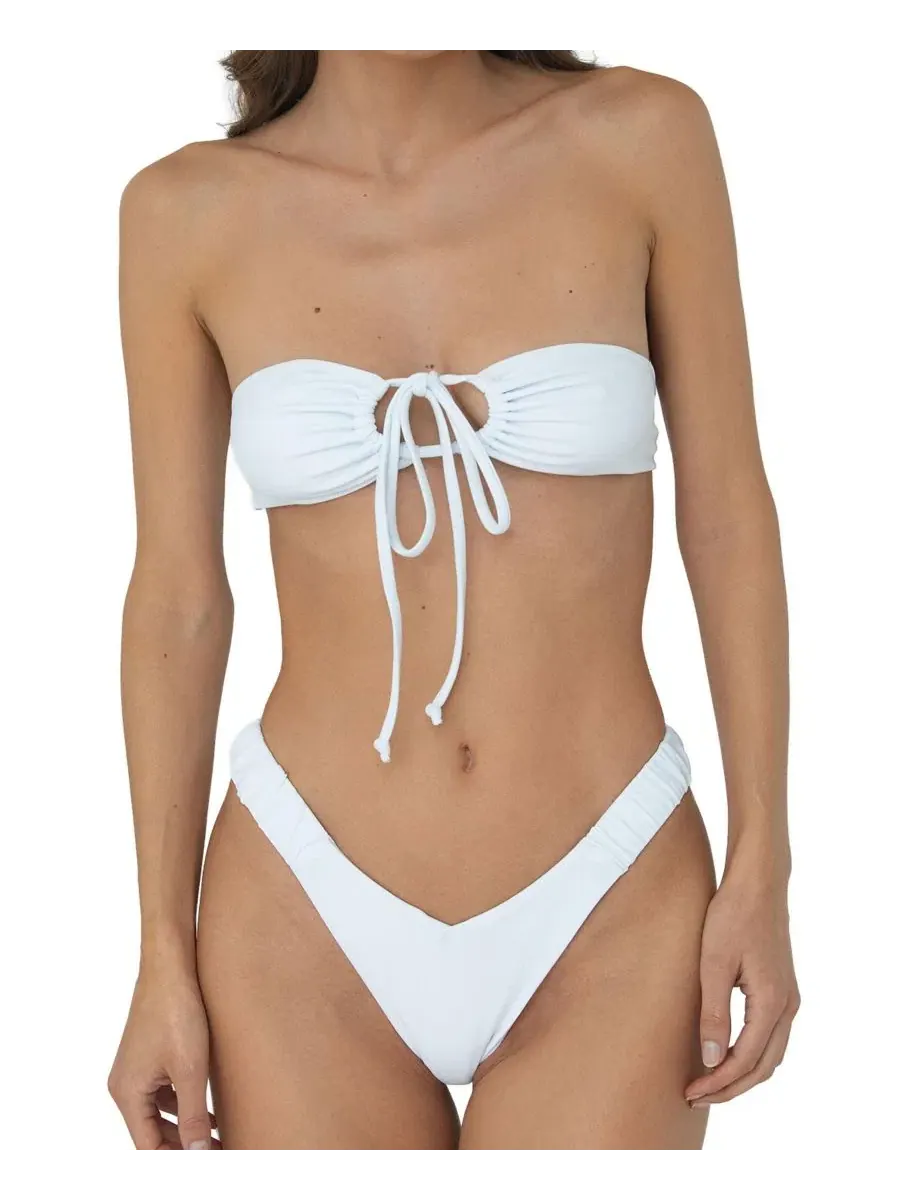 Женские плавки с высокой посадкой Ivy Bottom Bright Swimwear — изображение 3 из 6, белый