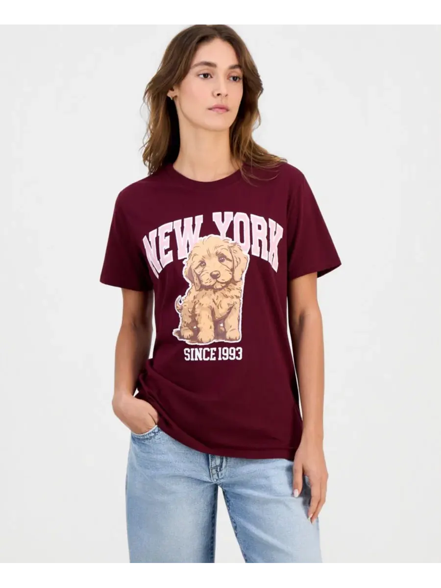 Футболка с принтом собаки и надписью New York since 1993 Grayson Threads, The Label — красный