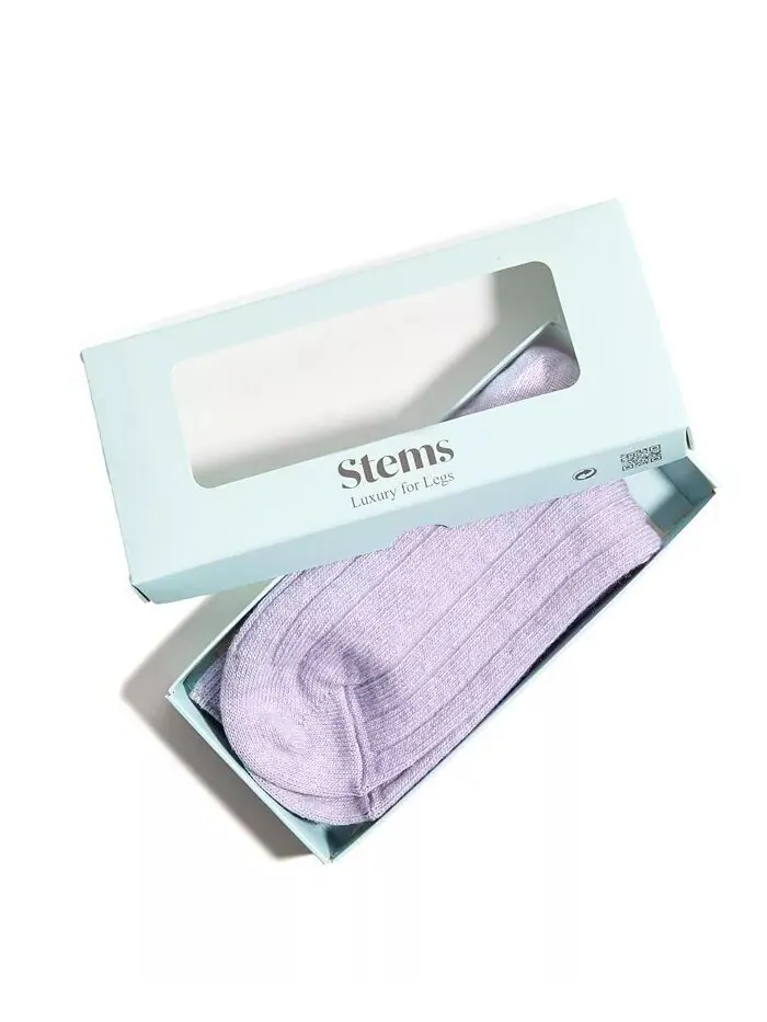 Женские носки Lux Italian Wool Cashmere Crew Socks в подарочной коробке Stems — изображение 2 из 2, серый