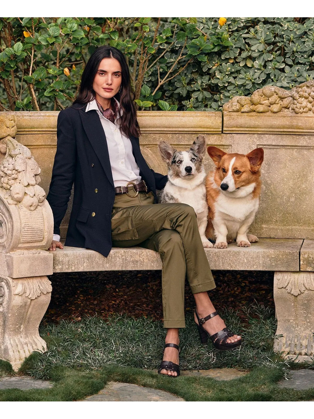 Рубашка прямого кроя без глажки, стандартная и миниатюрная Lauren Ralph Lauren — изображение 7 из 10, синий/белый
