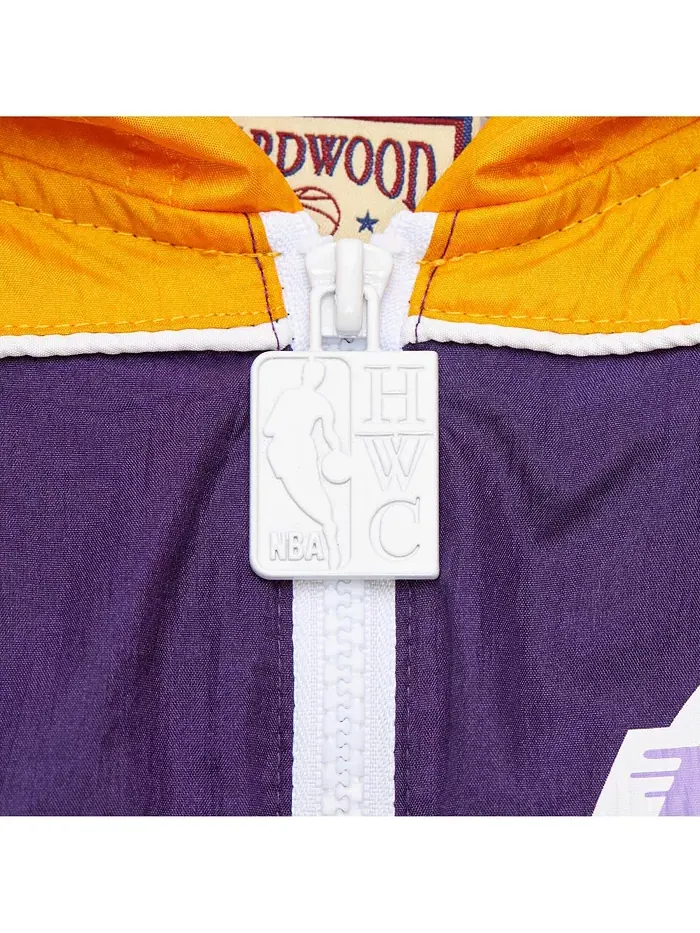Мужская ветровка Los Angeles Lakers Hardwood Classics Big Shot премиум-класса с молнией — изображение 5 из 5, фиолетовый