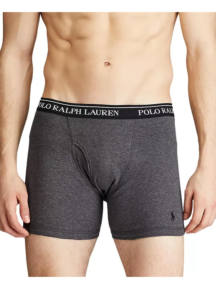 Мужские классические хлопковые трусы-боксеры, 5 штук Polo Ralph Lauren — изображение 4 из 5, черный