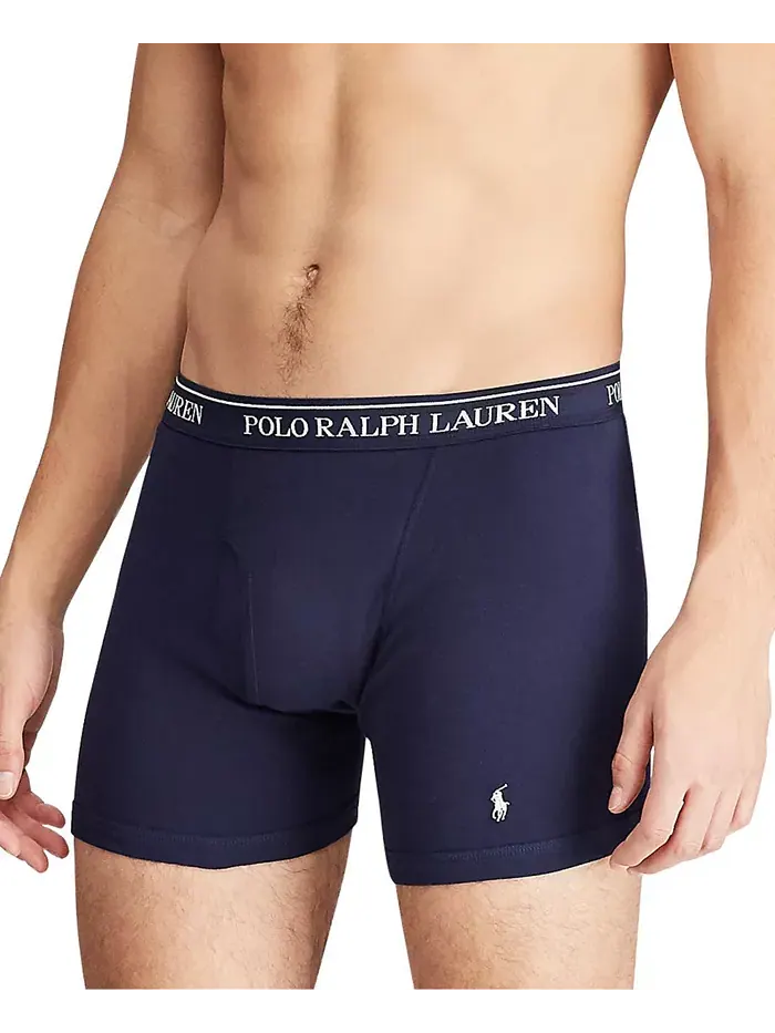 Мужские классические хлопковые трусы-боксеры, 5 штук Polo Ralph Lauren — изображение 2 из 10, синий