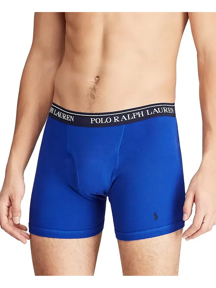Мужские классические хлопковые трусы-боксеры, 5 штук Polo Ralph Lauren — изображение 4 из 10, синий