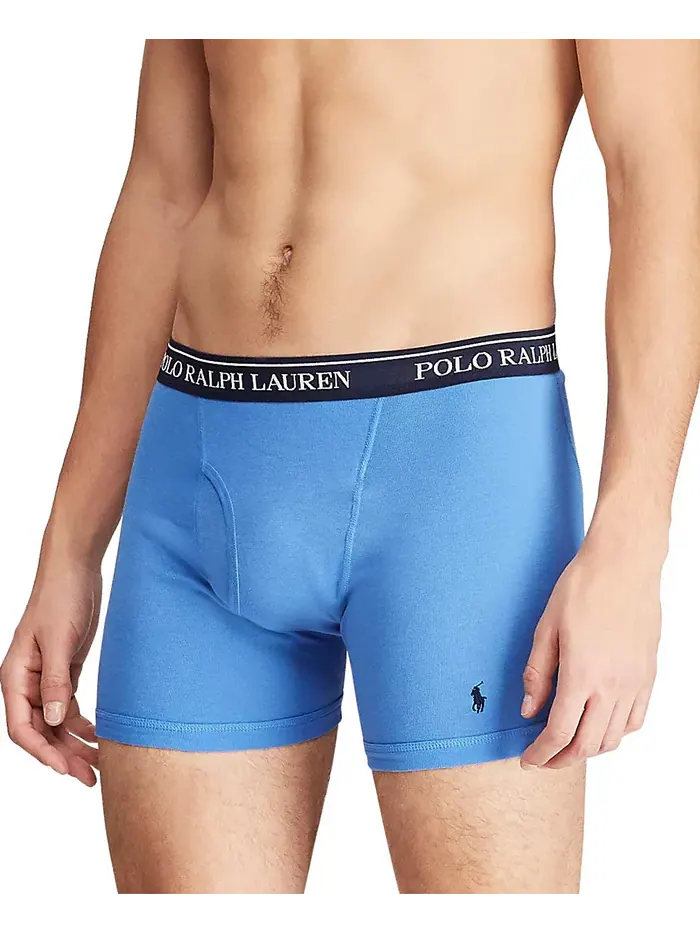 Мужские классические хлопковые трусы-боксеры, 5 штук Polo Ralph Lauren — изображение 5 из 10, синий