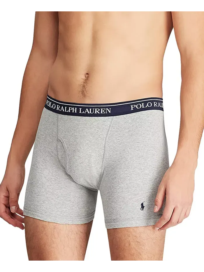 Мужские классические хлопковые трусы-боксеры, 5 штук Polo Ralph Lauren — изображение 6 из 10, синий