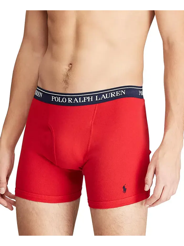 Мужские классические хлопковые трусы-боксеры, 5 штук Polo Ralph Lauren — изображение 7 из 10, синий