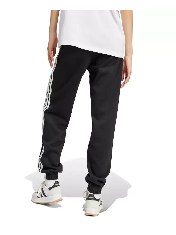 Женские свободные флисовые брюки Essentials с тремя полосками adidas — изображение 4 из 4, черный/белый