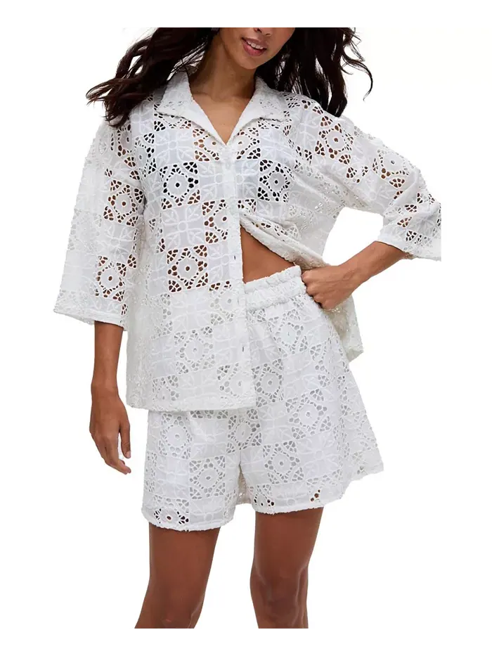 Женская рубашка Shelli All Over Broderie Anglaise Raffya — изображение 1 из 6, белый