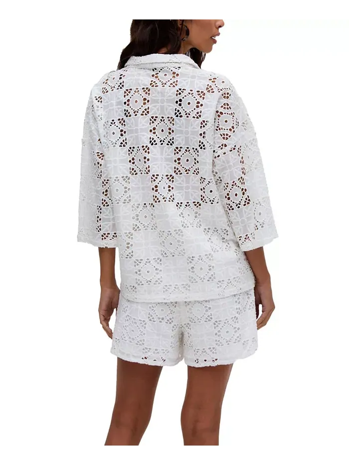 Женская рубашка Shelli All Over Broderie Anglaise Raffya — изображение 4 из 6, белый