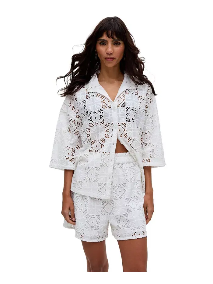 Женская рубашка Shelli All Over Broderie Anglaise Raffya — изображение 5 из 6, белый