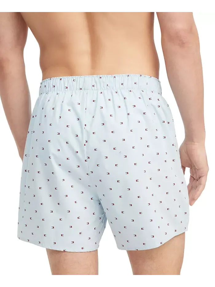 Мужские боксеры из хлопкового поплина с классическим принтом, 3 шт Tommy Hilfiger — изображение 3 из 7, синий