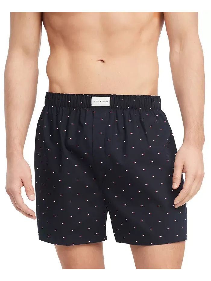 Мужские боксеры из хлопкового поплина с классическим принтом, 3 шт Tommy Hilfiger — изображение 2 из 7, якиманский синий