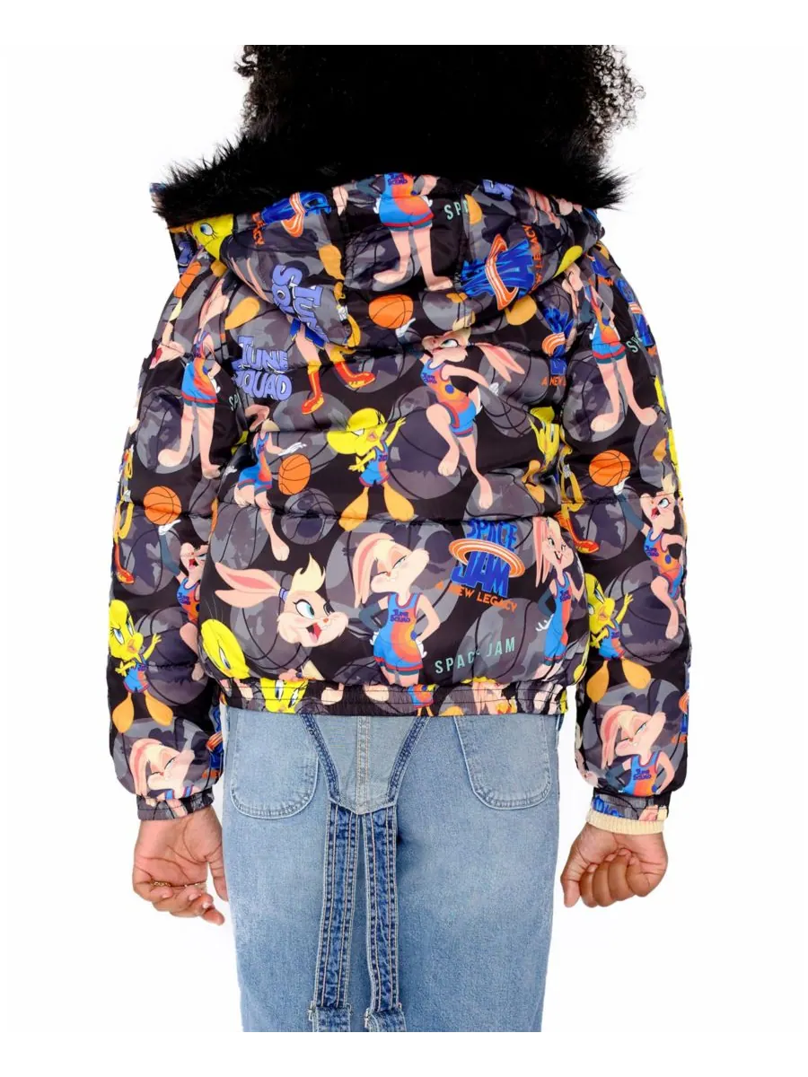 Детская толстая стеганая куртка-пуховик в стиле New Looney Mash Jacket Members Only — изображение 3 из 3, черный