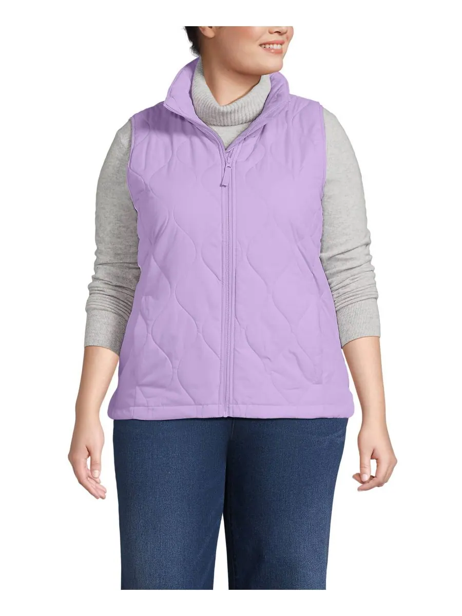 Утепленный стеганый жилет FeatherFree больших размеров Lands' End, Whisper lilac