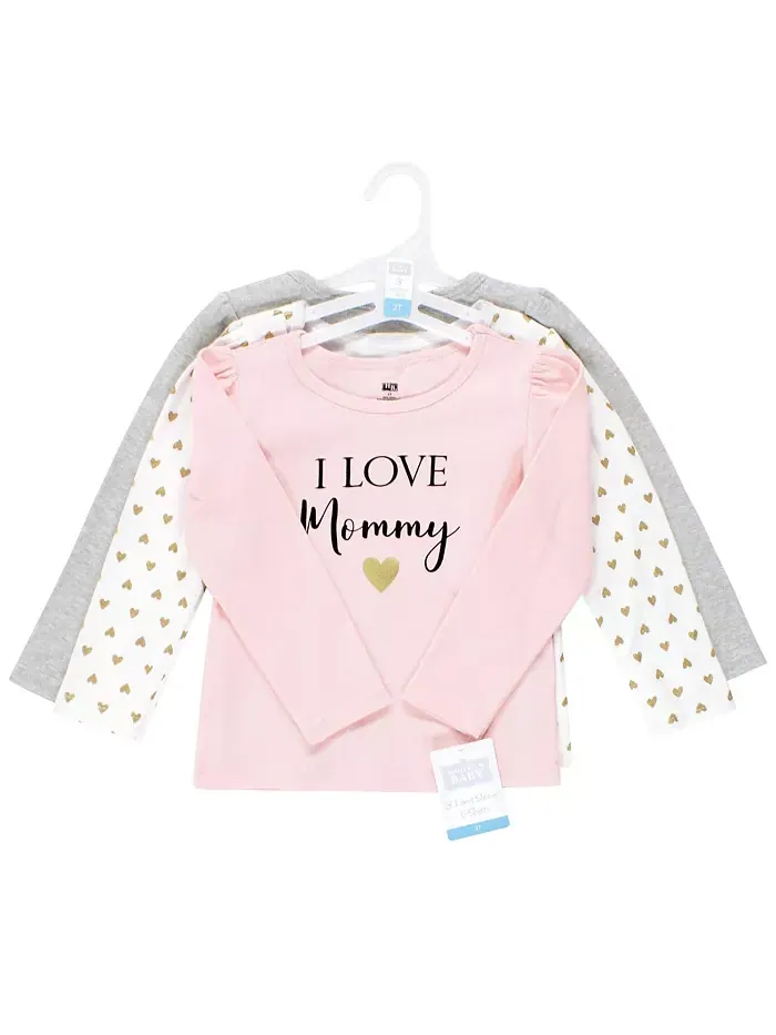 Футболки Hudson для девочек с длинным рукавом, комплект из 3 шт Hudson Baby — изображение 3 из 5