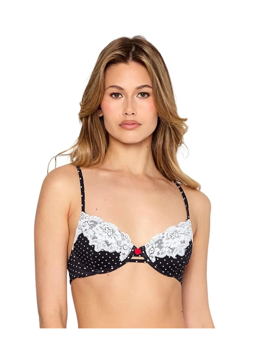 Женский бикини-топ в горошек с кружевом и косточками Beach Bunny Swimwear — белый
