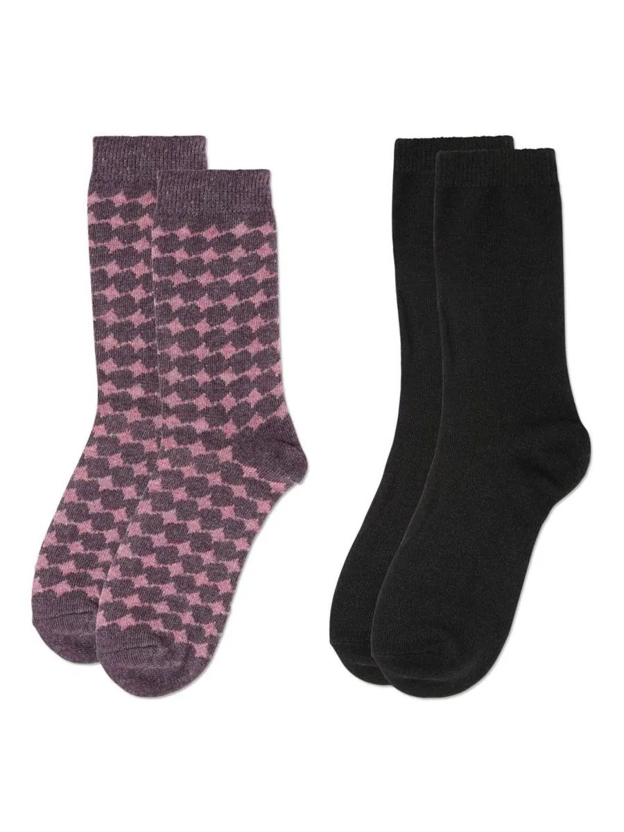 Женские носки Wool Waves Crew Socks (2 шт в упаковке) MeMoi — изображение 2 из 3, фиолетовый