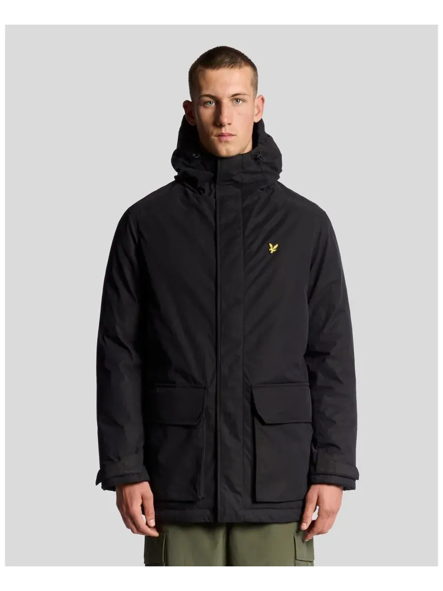 Мужская парка с длинными рукавами и капюшоном из мембранной ткани Lyle & Scott — изображение 1 из 6, черный