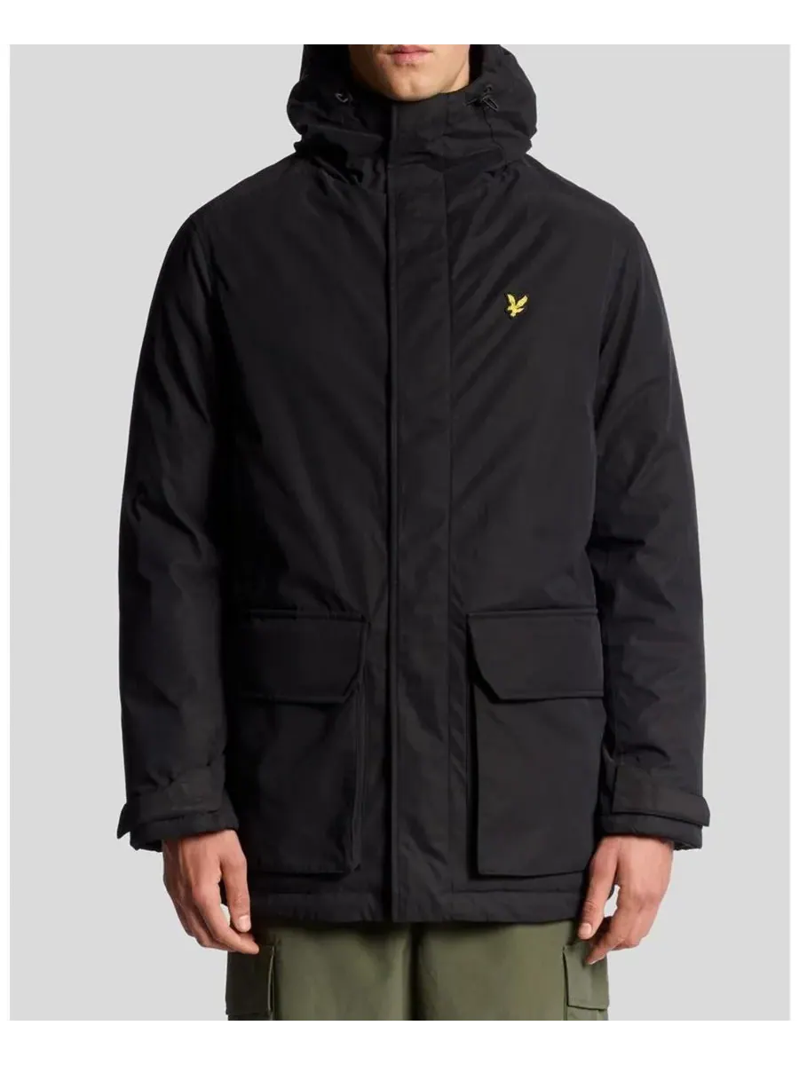 Мужская парка с длинными рукавами и капюшоном из мембранной ткани Lyle & Scott — изображение 6 из 6, черный