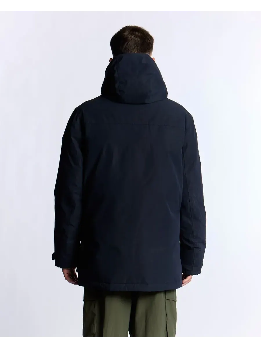 Мужская парка с длинными рукавами и капюшоном из мембранной ткани Lyle & Scott — изображение 3 из 8, темный темно-синий