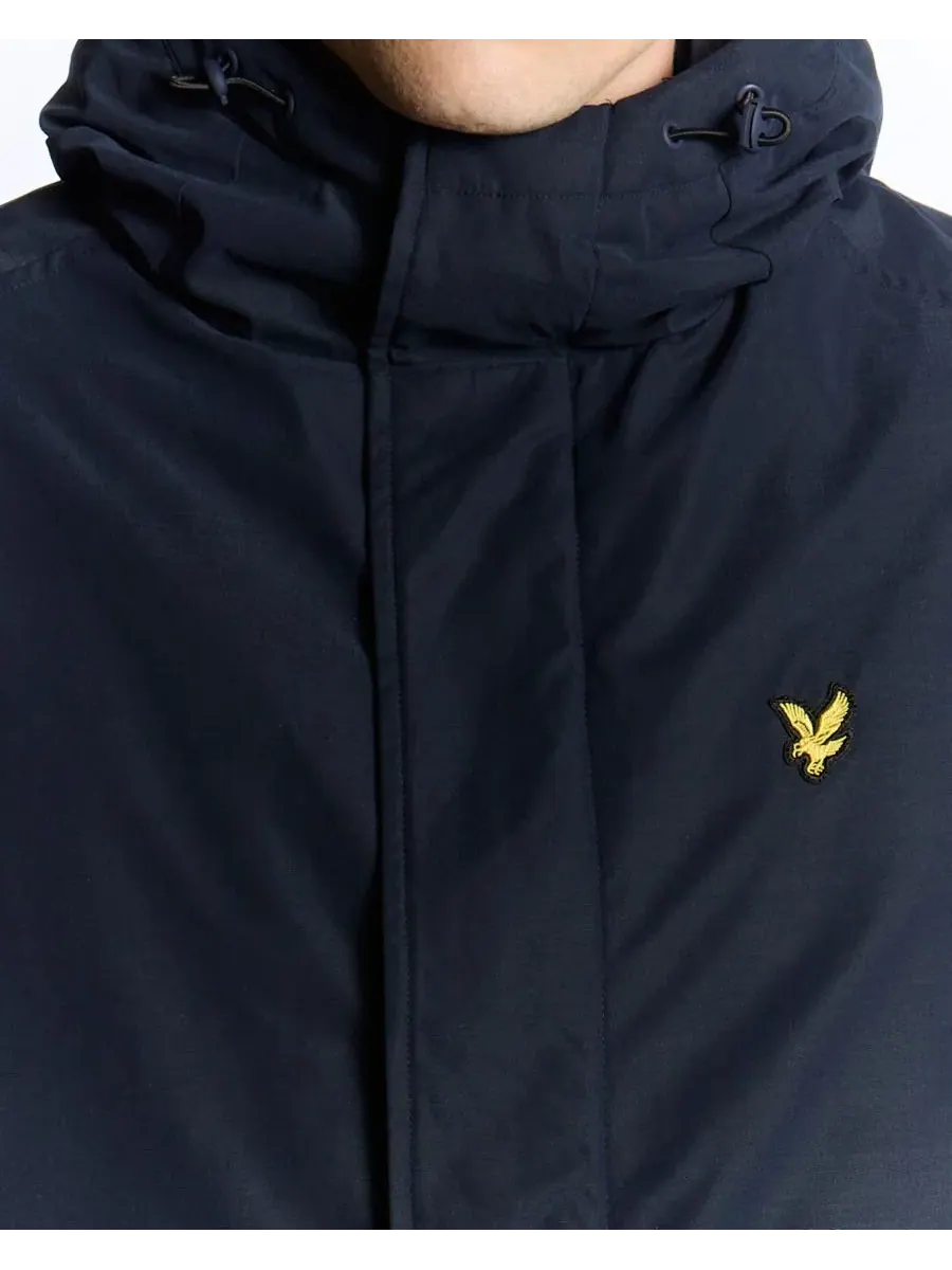Мужская парка с длинными рукавами и капюшоном из мембранной ткани Lyle & Scott — изображение 6 из 8, темный темно-синий