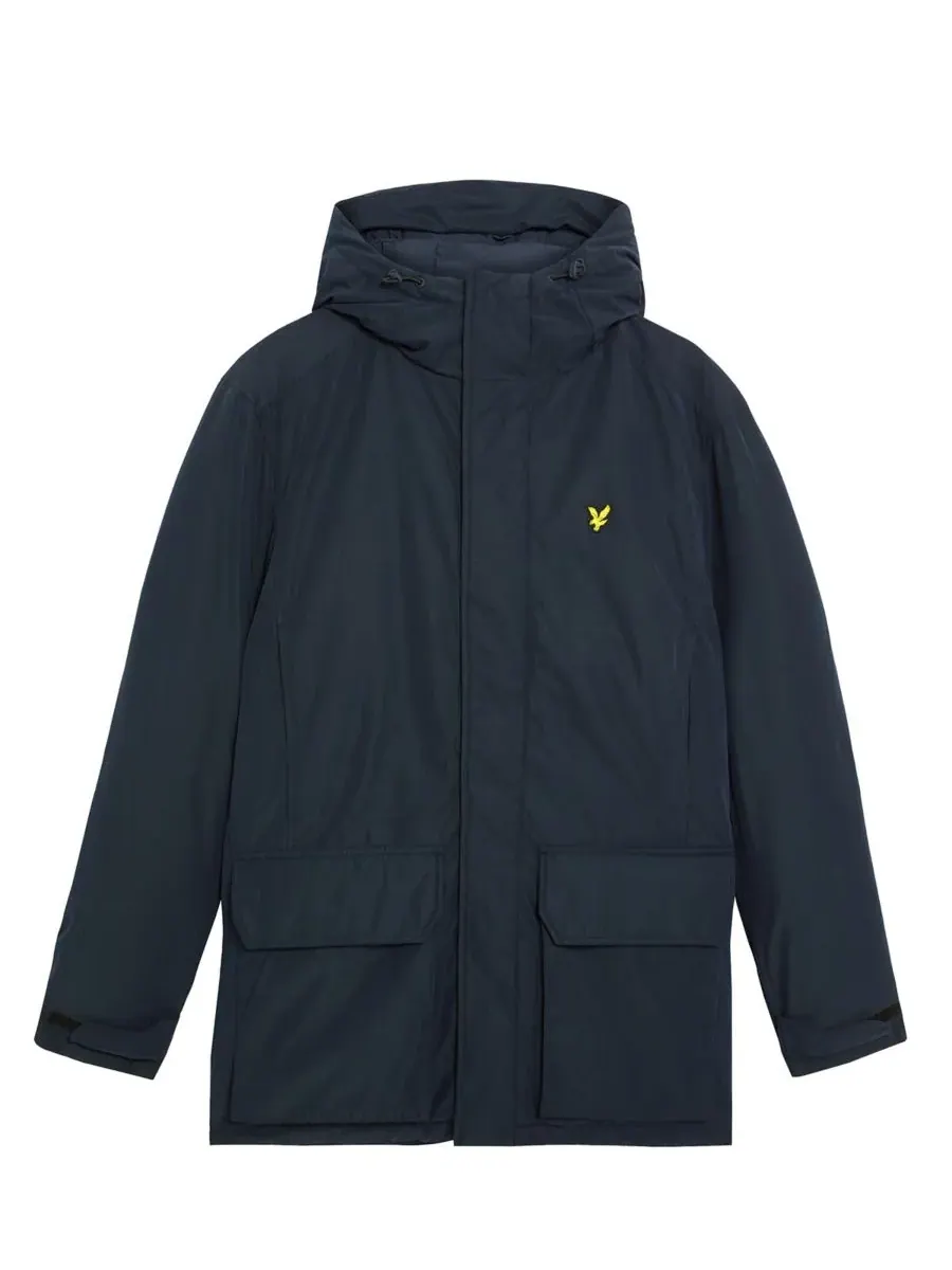 Мужская парка с длинными рукавами и капюшоном из мембранной ткани Lyle & Scott — изображение 7 из 8, темный темно-синий
