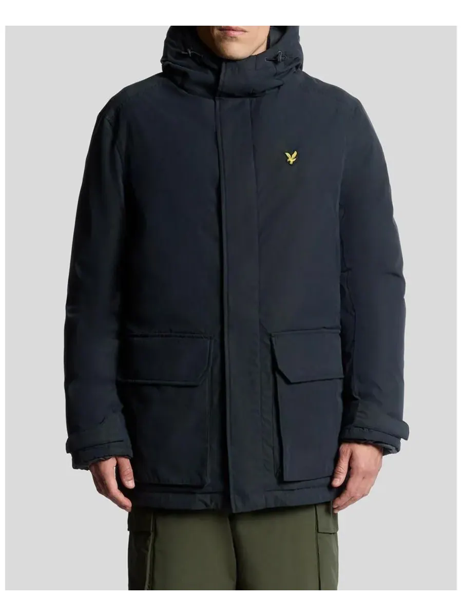 Мужская парка с длинными рукавами и капюшоном из мембранной ткани Lyle & Scott — изображение 8 из 8, темный темно-синий