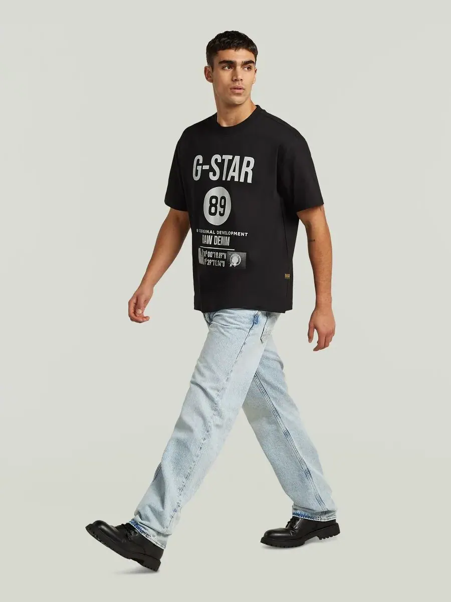 Мужская футболка с графическим принтом, стандартного кроя G-Star Raw — изображение 3 из 6, черный