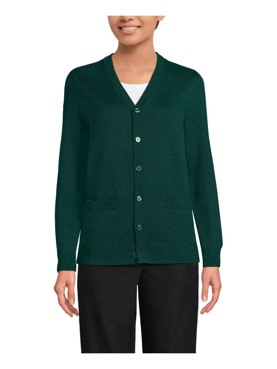 Мужской взрослый кардиган Legacy Varsity Lands' End — изображение 1 из 4, зеленый