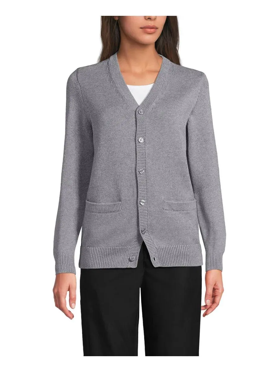Мужской взрослый кардиган Legacy Varsity Lands' End, Pewter Heather