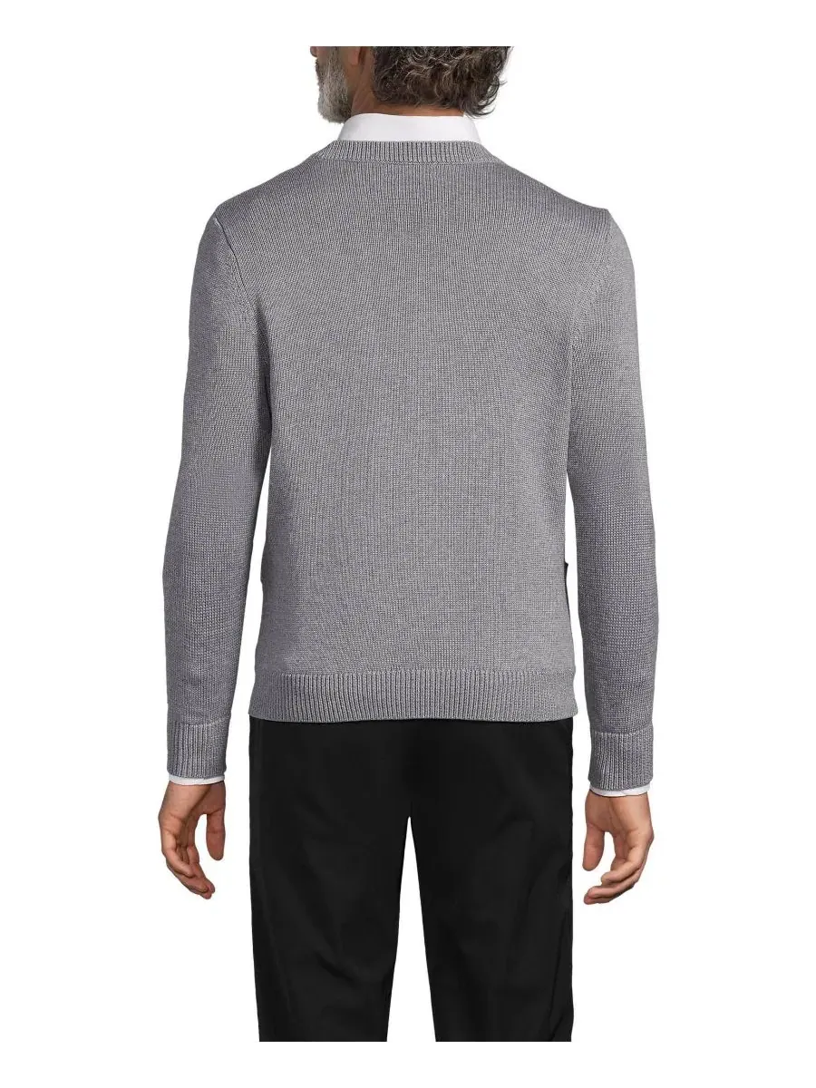 Мужской взрослый кардиган Legacy Varsity Lands' End, Pewter Heather — изображение 3 из 4