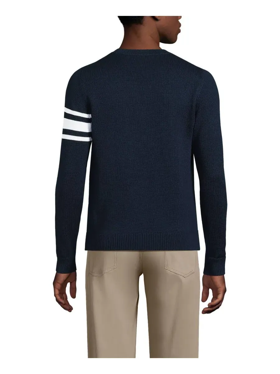 Мужской взрослый кардиган Legacy Varsity Lands' End — изображение 2 из 4, классический темно-синий