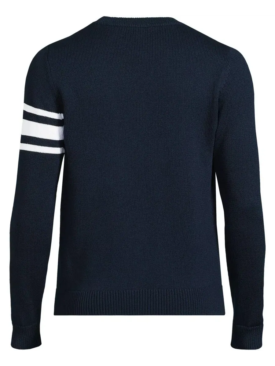 Мужской взрослый кардиган Legacy Varsity Lands' End — изображение 4 из 4, классический темно-синий
