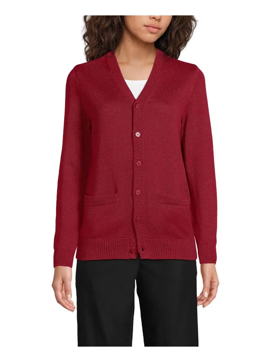 Мужской взрослый кардиган Legacy Varsity Lands' End — изображение 1 из 4, гранат