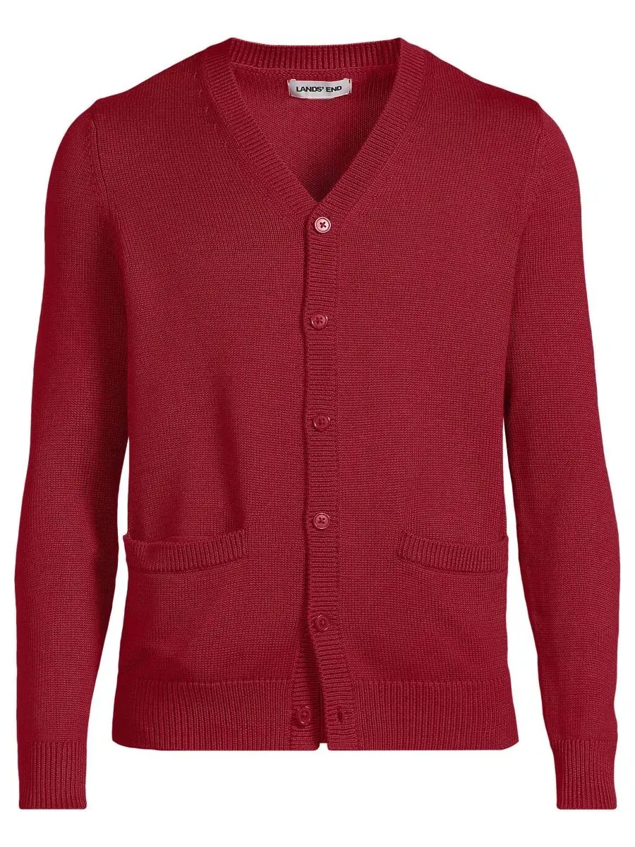 Мужской взрослый кардиган Legacy Varsity Lands' End — изображение 3 из 4, гранат