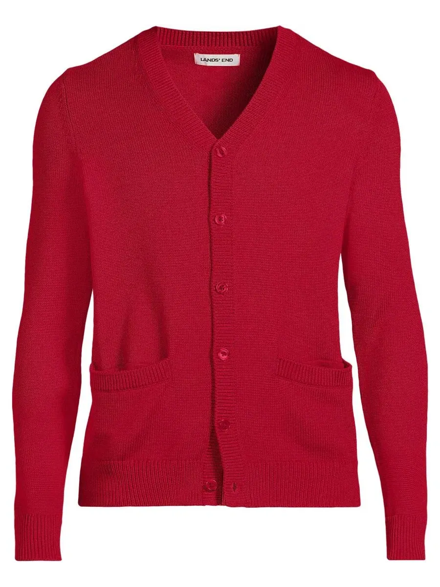Мужской взрослый кардиган Legacy Varsity Lands' End — изображение 2 из 4, красный