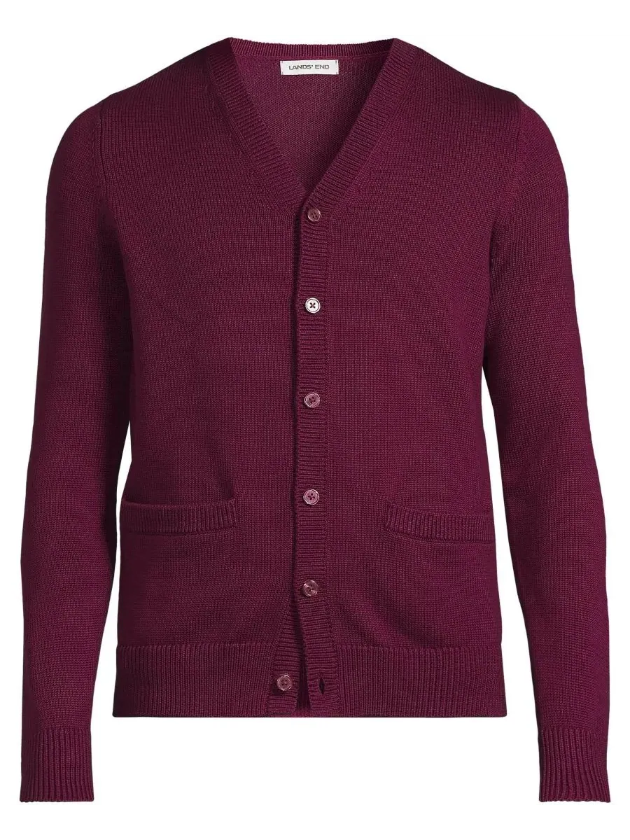 Мужской взрослый кардиган Legacy Varsity Lands' End — изображение 4 из 4, бордовый