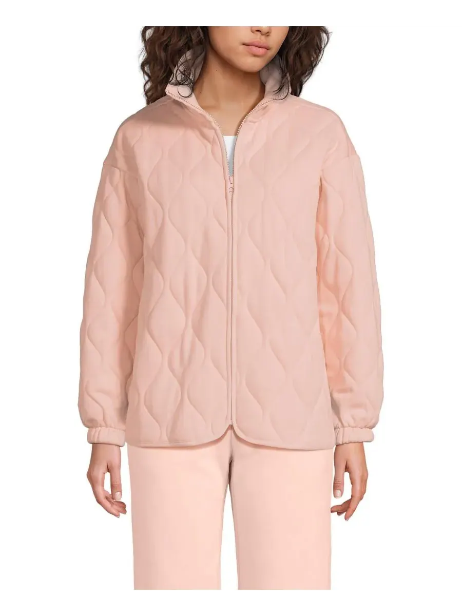 Женская стеганая куртка RainDefense Serious Sweats на молнии Lands' End