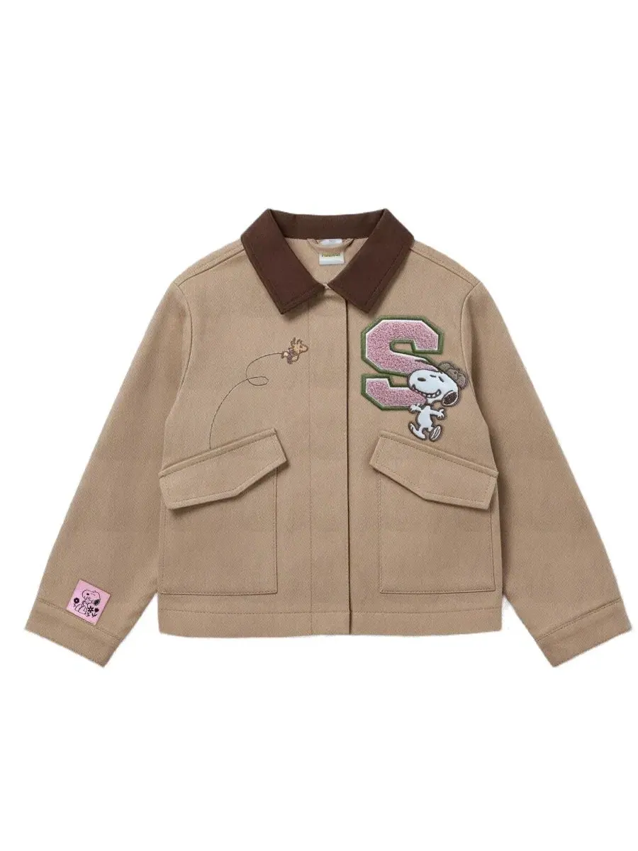 Детская куртка-сараян Snoopy из саржи, размеры 2T-6X Peanuts — коричневый