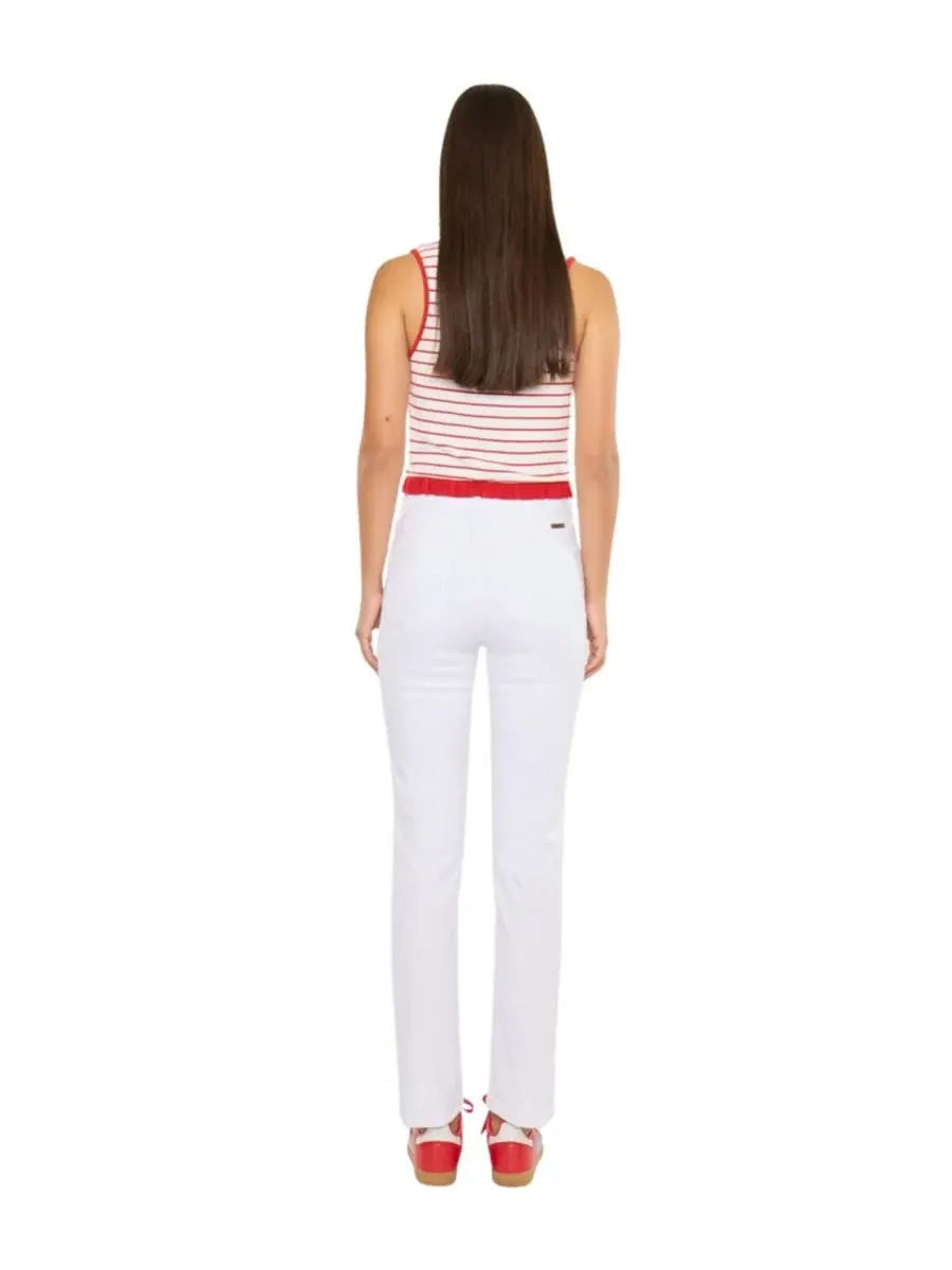 Джинсы с высокой посадкой Piper High Rise Slim Straight KanCan Essential — изображение 2 из 7, белый