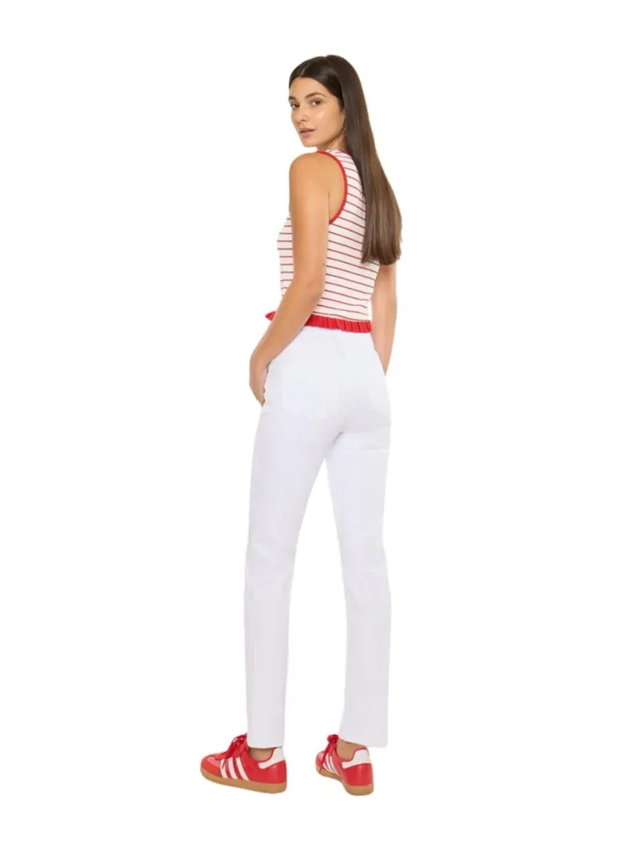 Джинсы с высокой посадкой Piper High Rise Slim Straight KanCan Essential — изображение 5 из 7, белый