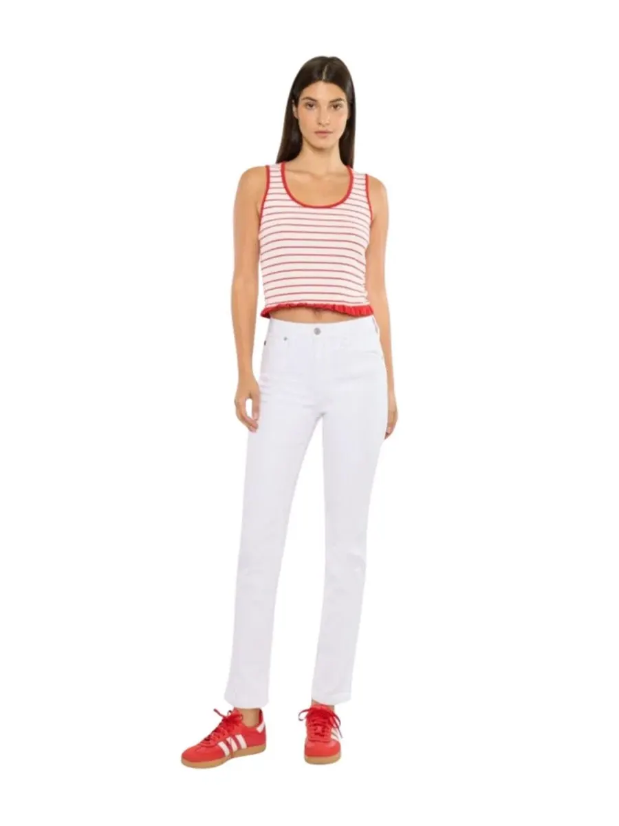 Джинсы с высокой посадкой Piper High Rise Slim Straight KanCan Essential — изображение 7 из 7, белый