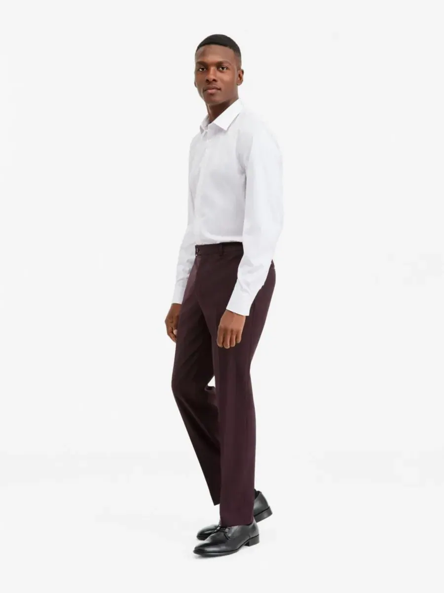 Брюки костюмные узкие из шерстяной смеси Slim Fit Calvin Klein — 6