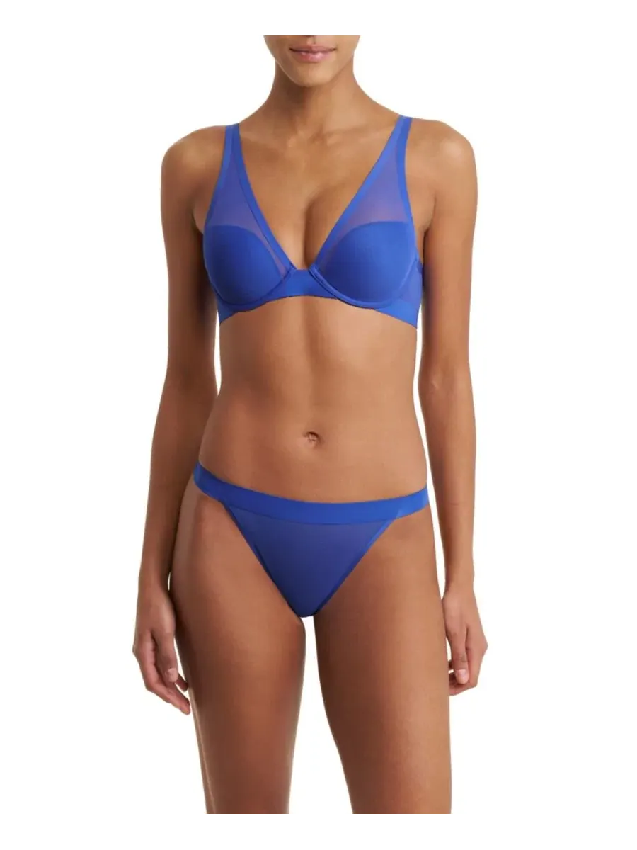 Бюстгальтер-майка с глубоким вырезом True Zen Mesh Plunge Natori — изображение 5 из 6, синий