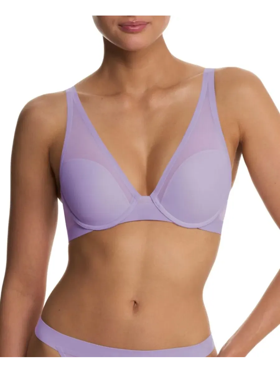 Бюстгальтер-майка с вырезом-плунж из сетки True Zen Mesh Plunge T-Shirt Bra Natori — изображение 1 из 3, фиолетовый