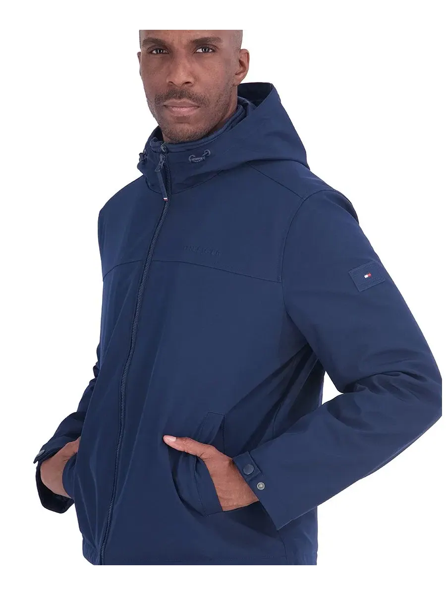 Мужская куртка-софтшелл с капюшоном Tommy Hilfiger — изображение 3 из 5, синий